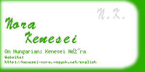 nora kenesei business card